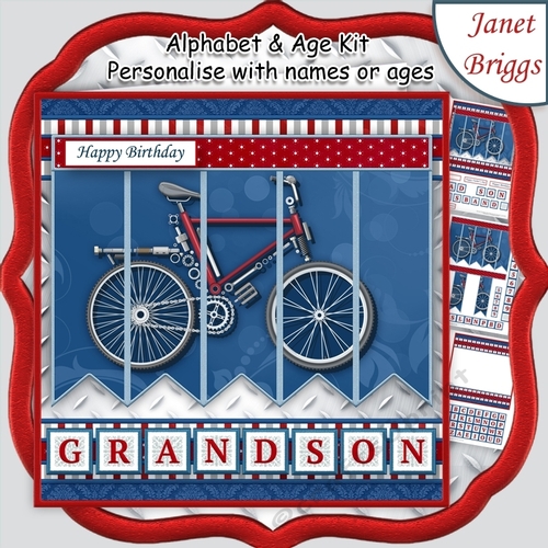 BICYCLE BIKE 7.5 Alphabet and Age Quick Card Kit Create Any Name