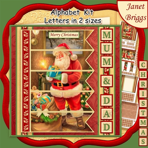 TRADITIONAL SANTA 7.5  Quick Card Kit Create Any Name Alphabet in 2 sizes