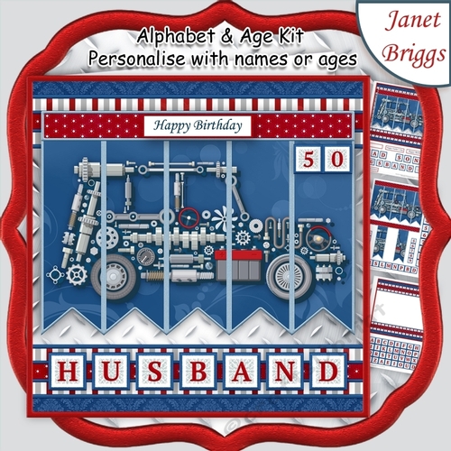 4x4 CAR 7.5 Alphabet and Age Quick Card Kit Create Any Name
