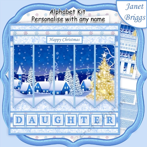 CHRISTMAS WINTER VILLAGE 7.5 Quick Card Kit Create Any Name Alphabet in 2 sizes