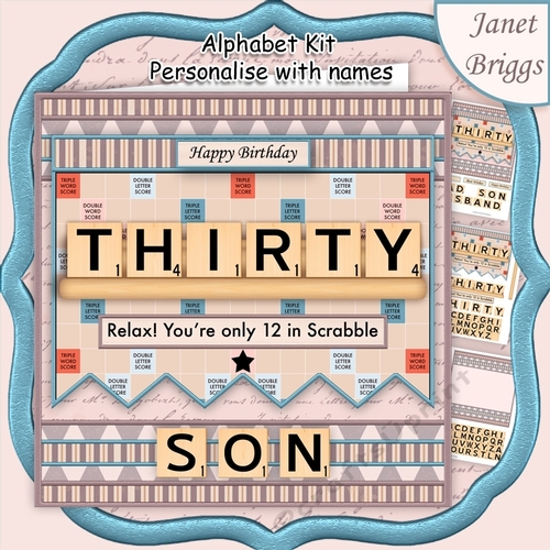 30 IN SCRABBLE 7.5 Alphabet Quick Card Kit Create Any Name