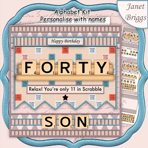 40 IN SCRABBLE 7.5 Alphabet Quick Card Kit Create Any Name