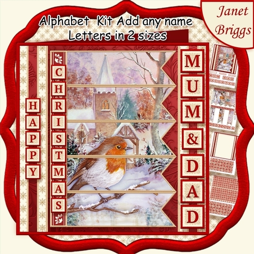 ROBIN & CHURCH Christmas 7.5 Quick Card Kit Create Any Name Alphabet in 2 sizes
