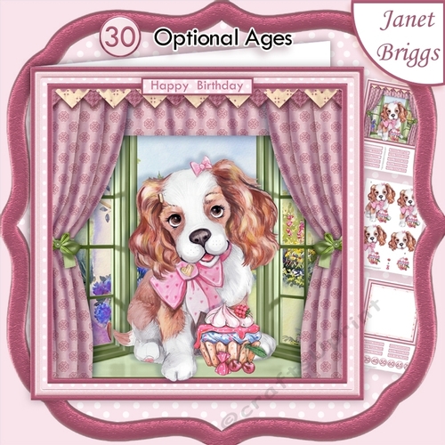 PUPPYS CUPCAKE 8x8 Decoupage & Insert Mini Kit