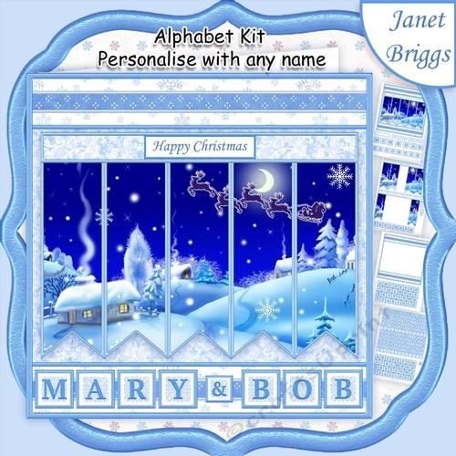 WINTER WONDERLAND Christmas 7.5 Quick Card Kit Create Any Name Alphabet in 2 sizes