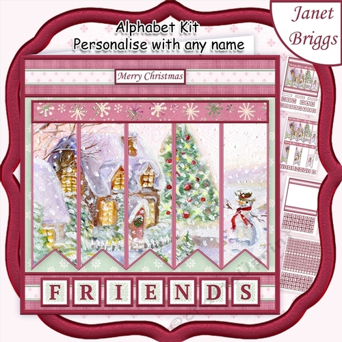 ITS COLD OUTSIDE Christmas 7.5 Quick Card Kit Create Any Name Alphabet in 2 sizes