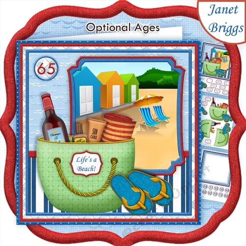 LIFES A BEACH & WINE 8x8 Decoupage & Insert Mini Kit 