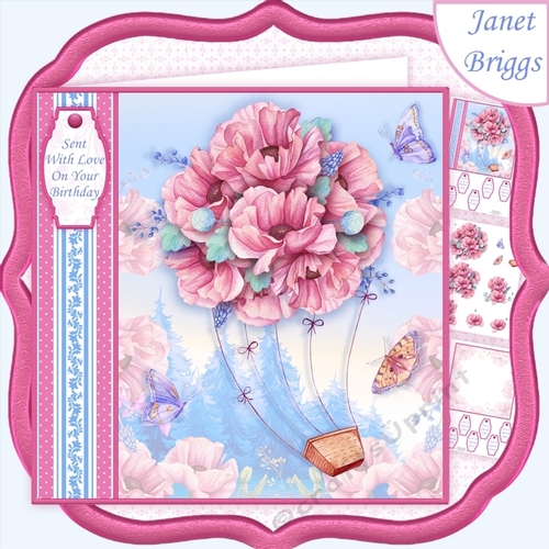 UP UP AND AWAY POPPIES 7.5 Decoupage & Insert Mini Kit