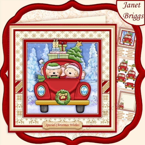 DRIVING HOME FOR CHRISTMAS 8x8 Decoupage & Insert Mini Kit