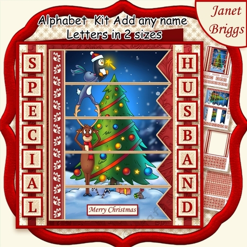 DECORATING THE CHRISTMAS TREE 7.5 Quick Card Kit Create Any Name Alphabet in 2 sizes