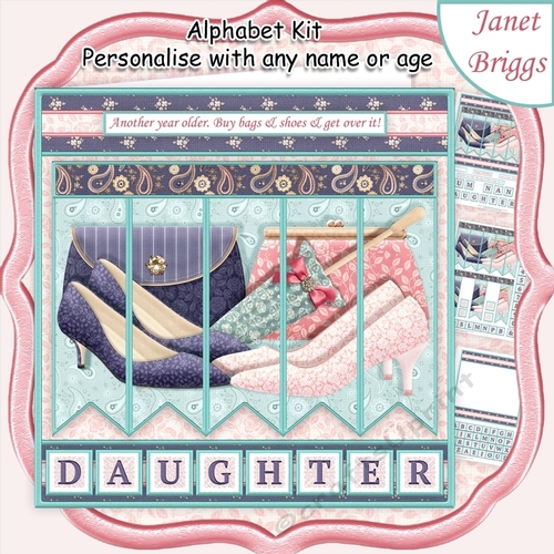 HANDBAGS & SHOES 7.5 Alphabet and Age Quick Card Kit Create Any Name