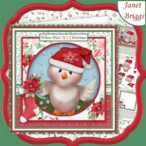 WHOO HOO ITS CHRISTMAS 8x8 Decoupage & Insert Mini Kit