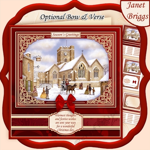 TRADITIONAL CHRISTMAS SCENE 7.8 Quick Card & Insert