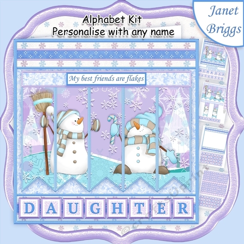 MY BEST FRIENDS ARE FLAKES Christmas 7.5 Quick Card Kit Create Any Name Alphabet in 2 sizes