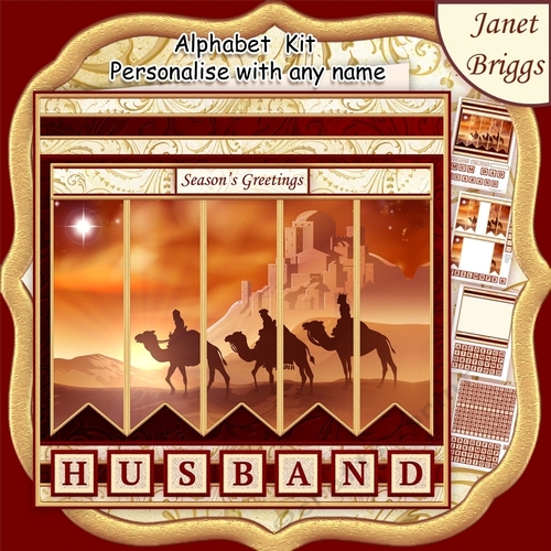 3 WISE MEN CHRISTMAS 7.5 Quick Card Kit Create Any Name Alphabet in 2 sizes