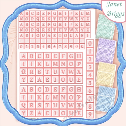 ALPHABET & NUMBER TILES in 5 pastel colours Personalise Your Cards