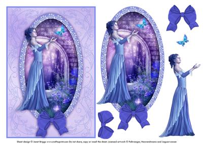 Oval Fantasy Scene in Lilacs Quick Card