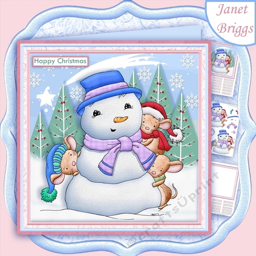 SNOWMAN FROSTY AND FRIENDS 7.5 Christmas Decoupage & Insert Mini Kit