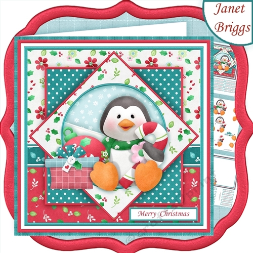 PENGUINS CHRISTMAS GIFTS 7.5 Decoupage & Insert Mini Kit