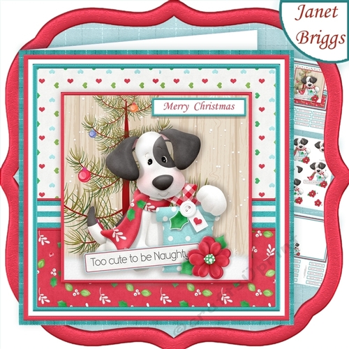 GOOD CHRISTMAS PUPPY 7.5 Decoupage & Insert Mini Kit