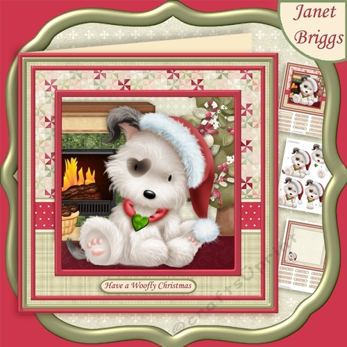 HAVE A WOOFLY CHRISTMAS 8x8 Decoupage & Insert Mini Kit