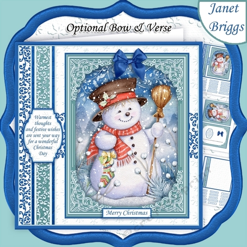 CHRISTMAS SNOWMAN 7.8 Quick Christmas Card & Insert