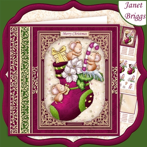 STOCKING TREATS Christmas 7.8 Decoupage & Insert Mini Kit