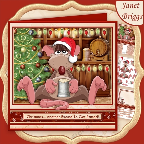 CHRISTMAS ANOTHER EXCUSE TO GET RATTED 7.8 Decoupage & Insert Mini Kit