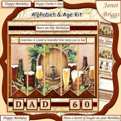 BEER 7.5 Alphabet and Age Quick Card Kit Create Any Name