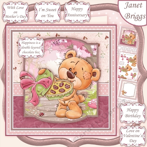 TEDDYS CHOCOLATE BOX 7.5 Decoupage & Insert Mini Kit Various Occasions