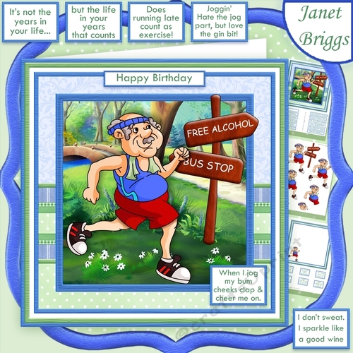 JOGGING HUMOUR MALE 7.5 Decoupage & Insert Mini Kit for a Runner