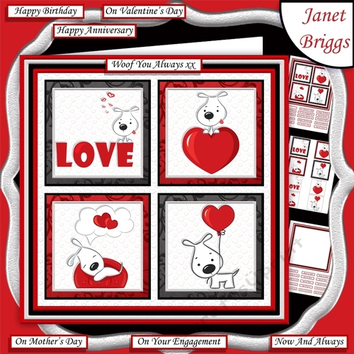 WOOF YOU SQUARES All Occasions 7.5 Quick Layer Card & Insert Mini Kit