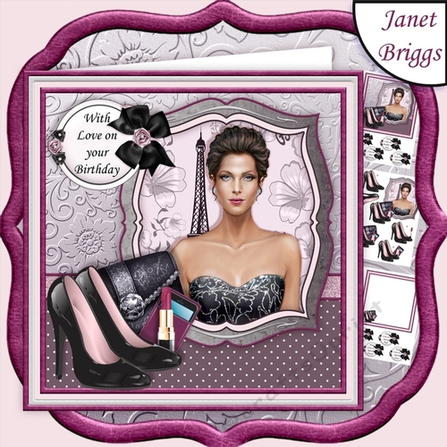 GLAMOUR LADY 7.5 Decoupage & Insert Kit DIGITAL DOWNLOAD