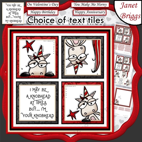 I MAY BE A KNOBHEAD Humorous Unicorn All Occasions 7.5 Quick Layer Card & Insert Mini Kit