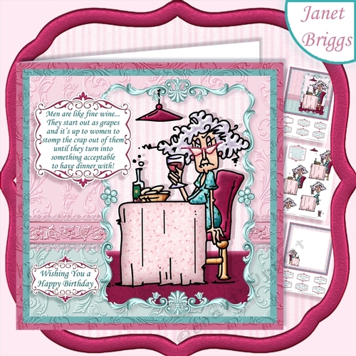 MEN ARE LIKE FINE WINE 7.7 Stella Decoupage & Insert Mini Kit