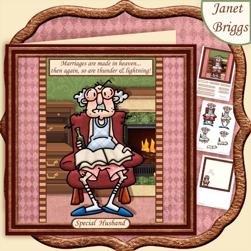 MARRIAGES ARE MADE IN HEAVEN 7.5 Humorous Decoupage & Insert Mini Kit