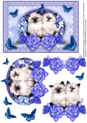 Kittens and Butterflies Topper and Decoupage