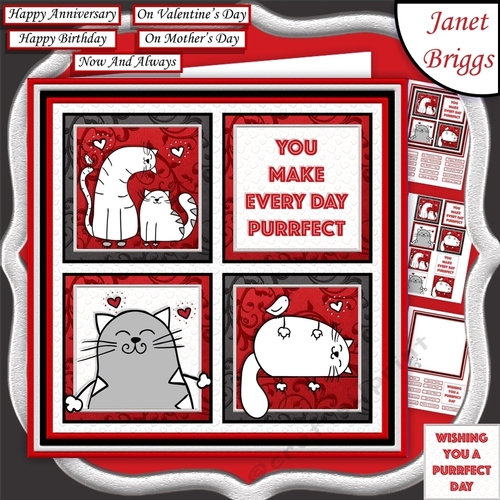 PURRFECT DAY SQUARES All Occasions 7.5 Quick Layer Card & Insert Mini Kit
