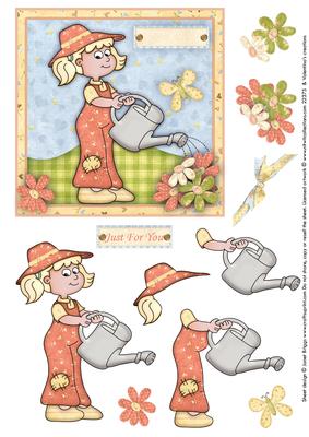 Watering the Garden Topper and Decoupage