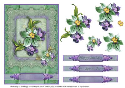 Floral Spray on Lace Topper and Decoupage