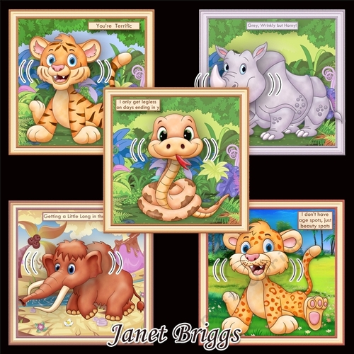 WOBBLY HEAD ANIMAL CARDS 7.5 Decoupage, Ages & Inserts Bumper Kit