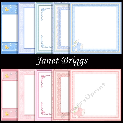 NEW BABY BOY & NEW BABY GIRL 7.5 Blue & Pink Blank Inserts