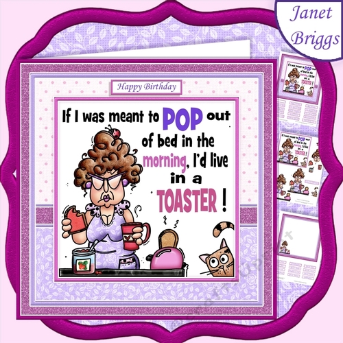 POP OUT OF BED 7.5 Humorous Decoupage & Insert Mini Kit