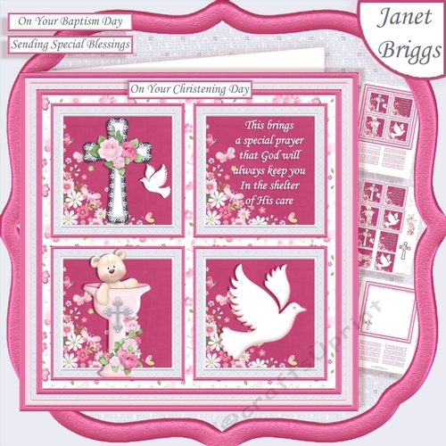 CHRISTENING or BAPTISM Girl Child or adult 7.5 Quick Layer Card
