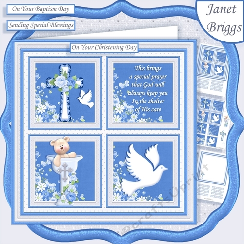 CHRISTENING or BAPTISM Boy Child or adult 7.5 Quick Layer Card