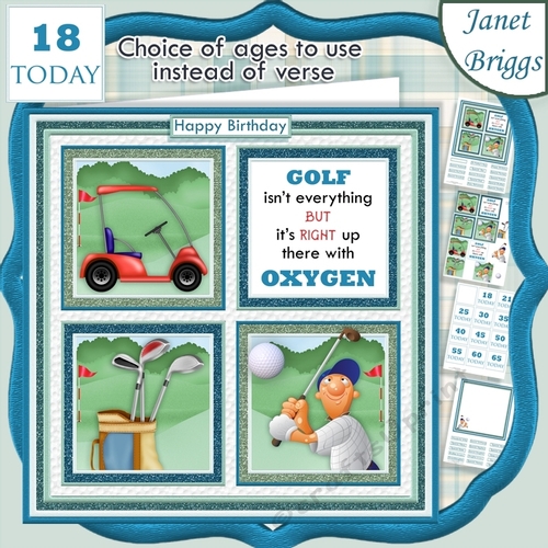 GOLF 7.5 Quick Card Verse or Ages Decoupage & Insert Mini Kit