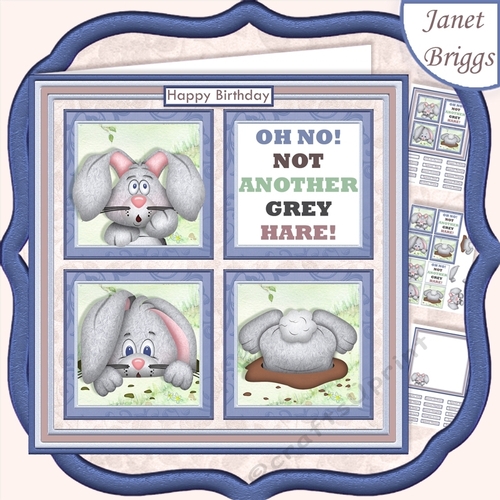 NOT ANOTHER GREY HARE 7.5 Humorous Quick Layer Card Mini Kit