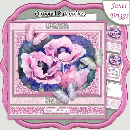 PINK POPPIES All Occasions 7.5 Quick Card & Insert Mini Kit