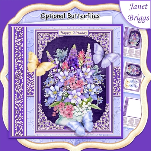 WILD FLOWERS & BUTTERFLIES All Occasions Quick Card & Insert Mini Kit
