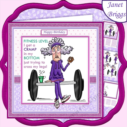 STELLA CRAMP IN MY  BOTTOM 7.5 Humorous Decoupage & Insert Mini Kit